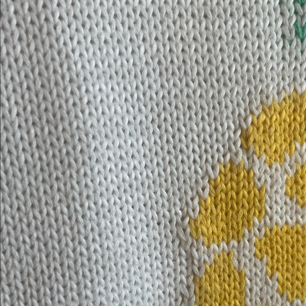 Talbots White Sweater with Pineapple Motif - Picture 5 of 11